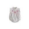 Macacão de Bebê Verão Estilo Fino para Meninas, Macacão sem Mangas Bordado e Saia, Roupas Combinando Estilo Coreano para Irmãs, Classe A
