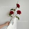 Nueva Flor Artificial Rosa Cappuccino 3 Cabezas Rosa Salón de Bodas Decoración Suave Flor de Mesa En Stock