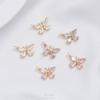 Pingente de borboleta super fada de zircônio com preservação de cor de bolso de ouro 14K, pulseira feita à mão, colar, brincos, joias, pingente, berloque