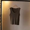 [Bizheng] Verano 2024 Nuevo Chaleco de Punto con Cuello en U para Mujer Sin Mangas Tirantes Finos Pequeños Chaqueta Base Ajustada 1246