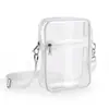 Bolsa Transparente de PVC para Cosméticos Transfronteriza para Viaje, Bolso para Cosméticos con Correa de Hombro Extraíble, Bolso Cruzado Portátil Impermeable