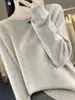 Suéter de Lã com Fio de Estilo Solto e Preguiçoso para Mulheres, Gola Redonda, Ponto Sete e Um Fio Jaqueta de Tricô Pronta para Vestir Texturizada para Outono e Inverno