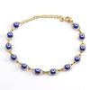 Pulseira Europeia e Americana Transfronteiriça Olho Turco do Diabo em Aço Inoxidável para Mulheres, Pulseira Oval com Olho em Aço Titânio Galvanizado a Ouro 18K