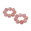 Anillo de Piedra Ágata Natural Accesorios Cristal Sandía con Elástico Bolas Redondas Pequeñas Anillo para Correr Pulsera Retorcida a Mano Accesorios Dly Venta al por Mayor