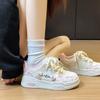 2025 Sapatos Brancos Femininos Primavera Novo Estilo Coreano Ins Casual Esportes Tênis All-match para Estudantes Femininas Rua P308