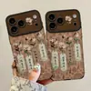 Texto estilo chino con cordón aplicable a funda de teléfono Apple 18pm iphone17 cuero plegable 16 retro 15 otoño invierno mujer
