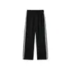 Marca de moda americana Mezcla de algodón 320g Cintura elástica Cordón Tres rayas Pantalones deportivos unisex Rectos Casual Largos