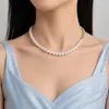 Ins popular novo pequeno fresco Cadeado de Pérola chocker personalidade moda corrente de suéter corrente da clavícula