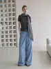 Conjunto de punto texturizado de manga corta de estilo nicho nuevo de otoño con bufanda de seda degradada transparente para mujer