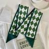 Lenço de Seda Retro Francês para Amarrar o Cabelo, Verde, Versátil, Sofisticado, Elegante, Lenço Decorativo Trançado para Cabelo, Fita para Cabelo Longo
