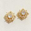 Cuentas de Zircón Color Oro de 14K Chapado en Cobre Cuentas Cuadradas Grandes Diamante Blanco DIY Hecho a Mano Accesorios para Collar Pulsera de Cristal