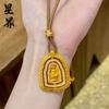Tienda de Oro Mismo Estilo Accesorios Antiguos DIY Colgante Rotatorio Buda Vairocana Incrustado de Diamantes Cadena para Suéter de Cuentas de la Fortuna