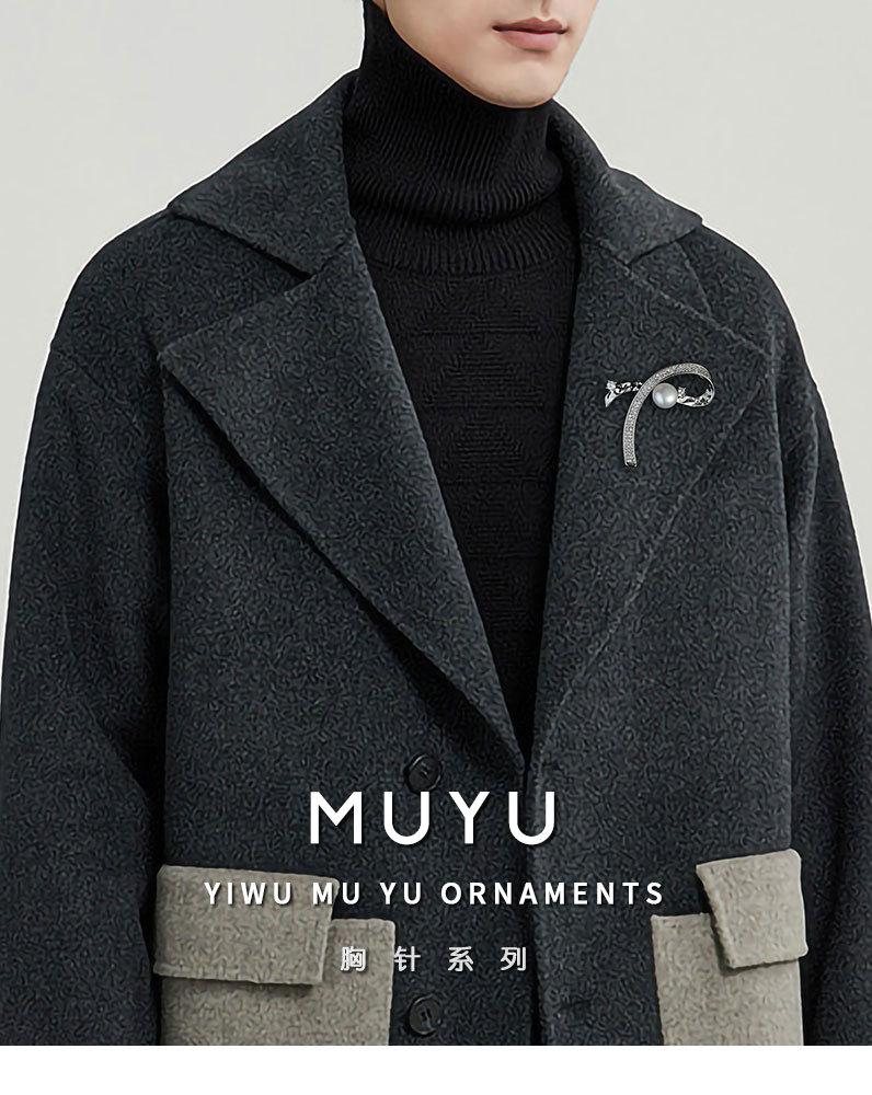 优雅平衡系几何形胸针小众高级感淡水珍珠不规则胸花新