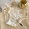 7A Capa Antibacteriana Entrepierna de Algodón Puro Malla Pura Transparente Lazo de Cinta Sexy Secado Rápido Ropa Interior Calzones de Mujer