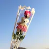 Muñeca Promocional del Día de San Valentín con Código QR para Venta al por Mayor, Rosa Artificial Individual con Hojas, Flor de Peluche de Oso, Flor de Jabón Artificial