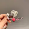 Lazo de Pedrería Perla Temperamento Nuevo para Mujer Dulce Dibujo Animado Fresa Pinza Pequeña de Alta Gama Accesorios para el Cabello Flequillo Lateral