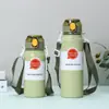 Nova Caneca Térmica Esportiva de Aço Inoxidável 304 Portátil com Tampa de Pressão Dupla Camada a Vácuo Companheiro de Viagem para Fitness ao Ar Livre Copo de Água