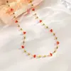 Collar de Acero Inoxidable con Piedras de Color Irregulares Estrelladas de Dopamina Colorido para Mujer Cadena Versátil para Clavícula Nuevo Conjunto de Lujo Ligero