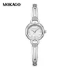 Mokago relógio feminino versátil temperamento mostrador madrepérola pulseira de metal relógio incrustado com strass formato de coração moderno relógio de quartzo atacado