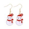 Brincos de série de Natal brincos europeus e americanos moda criativa pingando óleo incrustado floco de neve boneco de neve brincos de muleta fábrica de brincos