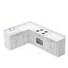 1:12 Armario de Cocina para Casa de Muñecas Mesa de Cocina Fregadero Encimera Conjunto Combinado Decoraciones en Miniatura