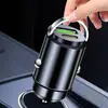 Cargador de Coche de Aleación Oculto Súper Rápido Nuevo Cargador de Coche Qc3.0 Pd 30W Mini Cargador de Coche Universal