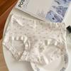 Calzoncillos tipo bóxer de Algodón Puro Antibacteriano de 10A para Mujer, Categoría a Algodón Puro Floral para Niña de Cintura Media que Cubre la Cadera con Entrepierna Extendida