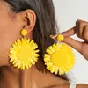 Pendientes de Ratán Tejidos a Mano de Estilo Festivo Europeos y Americanos Combinación de Colores de Verano de Moda Pendientes de Estilo Playa