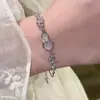 Pulseira de Cabacinho com Pedra Olho de Gato Cristalina para Mulheres, Pulseira de Luxo Leve Nicho de Alta Qualidade Exquisita Micro-Incustada com Zircônia, Joia de Mão para Celebridades da Internet