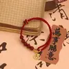 Pulseira de fio vermelho cinnabar autêntico natural Ano do Rato para homens e mulheres com pequeno pingente de caractere Fu pulseira presente de aniversário de casal simples