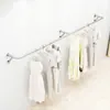 Perchero de pared lateral fijo, barra de ropa de pared, soporte simple de acero inoxidable para interiores, perchero