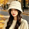 Sombrero de pescador, pana, plisado, para mujer, estilo japonés, otoño/invierno, retro, color Melard, circunferencia de cabeza grande, hace que la cara parezca más pequeña, sombrero tipo cubo liso