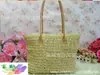 Bolsa de Ombro de Palha de Fábrica Bolsa Feminina de Corda de Papel Bege Bolsa de Crochê
