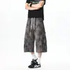Diseño Tie-Dye Vintage para Hombre Verano Frescos Shorts Largos hasta la Rodilla Marca de Moda Shorts Frescos para el Trabajo