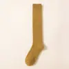 Calcetines Altos de Color Sólido para Mujer, Engrosados para Otoño e Invierno, Cálidos y Antideslizantes, Calcetines Altos de Pantorrilla Grises al por Mayor