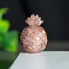 Adornos de Piña Dorada de Resina Rellena de Cristal Natural Mascota Fresca y Linda Decoraciones de Escritorio de Escritorio