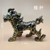Juego Completo de Adornos de Crías de Dragón de Latón Macizo: Bixi, Chiwen, Pulu, Bi'An, Qiuniu, Yaizi, Suan Ni, Chaofeng