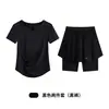 Traje Deportivo de Dos Piezas de Verano para Mujer, Secado Rápido, Anti-Exposición, Pantalones Cortos Deportivos para Fitness y Running, Camiseta, Conjunto Deportivo de Dos Piezas