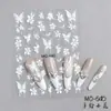 Pegatinas para Uñas de Mariposa Flor de Magnolia 3D en Relieve Estilo Ins Flores Blancas Pequeñas Pegatinas de Uñas de Moda