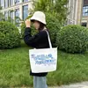 Bolsa de Lona Estampa de Logo High-End Publicitária Bolsa Tote Lisa Bolsa de Lona Branca