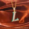 Cdd Cadena de Acero Inoxidable de Venta Caliente Transfronteriza Europea y Americana con Incrustaciones de Cobre Zirconia 26 Letras Inglesas Colgante Hip-Hop Collar de Moda