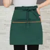 Avental Curto Preto de Garçom para Homens e Mulheres, Adequado para Hotéis, Restaurantes, Restaurantes Ocidentais, Cafés e Cozinhas