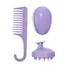 Ruhao Pente Alisante Biodegradável Amigo do Meio Ambiente para Uso Transfronteiriço Pente de Dentes Largos para Pentear Escova de Shampoo Pente de Palha de Trigo para Cabeleireiro Conjunto de Três Peças