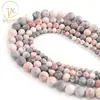 Piedra Zebra Rosa Mate Cuentas Sueltas Piedra Zebra Rosa Mate Cuentas Redondas Hecho a Mano Accesorios para Joyería DIY Productos Semiacabados Venta al por Mayor