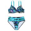 2022 Europa y Estados Unidos bikini dividido reunido con bolsa dura estampada transfronteriza Amazon AliExpress traje de baño para mujer en stock al por mayor