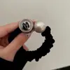 Faixa de Cabelo Pérola Rosto Sorridente Estilo Coreano Elegante Feminina Rabo de Cavalo Baixo Corda de Cabelo Bola Elástico de Cabelo para Meninas Gravata de Cabelo de Seda de Gelo