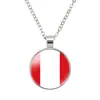 Collar con Colgante Redondo con Patrón de Bandera de País Sudamericano Entrega Directa de Fábrica de Pequeños Productos Transfronterizos