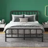 Cama de Hierro Moderna, Sencilla y Económica, Cama Individual de 1.35m, Dormitorio, Apartamento, Alquiler, Hogar, Cama con Estructura de Hierro