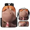 Cabelo verde estranho Grinch transfronteiriço nova mochila dos desenhos animados bolsa de ombro bolsa de três peças bolsa caneta uma geração de cabelo