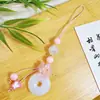 Novo [Hua Chen Yue Xi] Novo Lírio-do-vale Chinês Pingente Decorativo Fivela Ping An para Bolsa Sapato Corrente para Celular Cordão